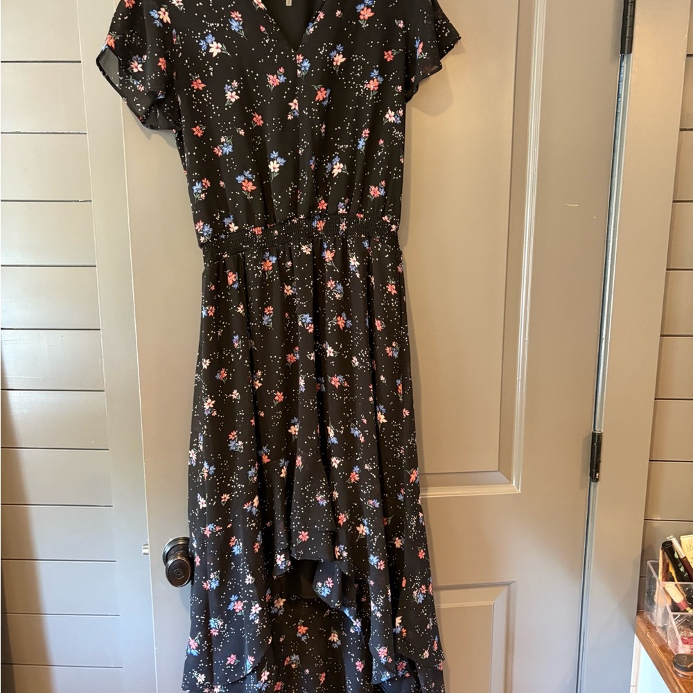 Floral Black Dress